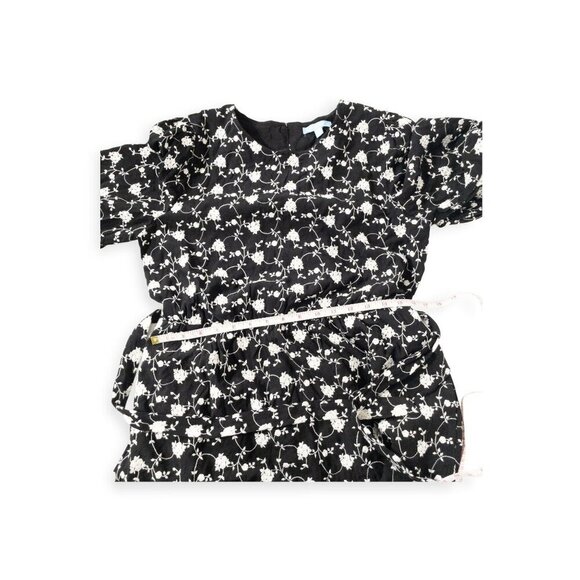 Black and White Floral Dress SZ M Rose Print Size M Boho Draper James - Picture 8 of 10
